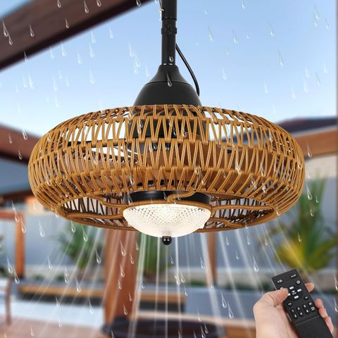 Amazon.com: Airposta Waterproof Outdoor Ceiling Fan With Lights Remote ... throughout Outdoor Ceiling Fan With Remote And Light Combo